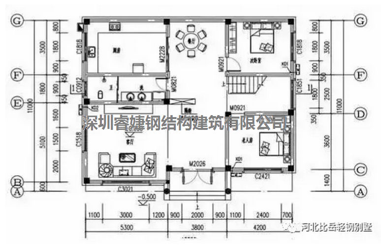 農(nóng)村自建別墅兩層13.3米X11米，帶平面設(shè)計圖，拿走不謝(圖2)
