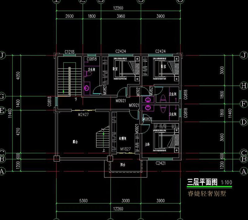 農村平屋頂三層現(xiàn)代風別墅戶型圖，百看不厭(圖6)